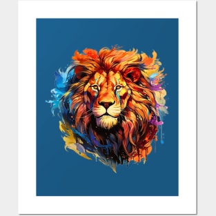 Majestic Magical Lion Face, Watercolor Dreams Posters and Art